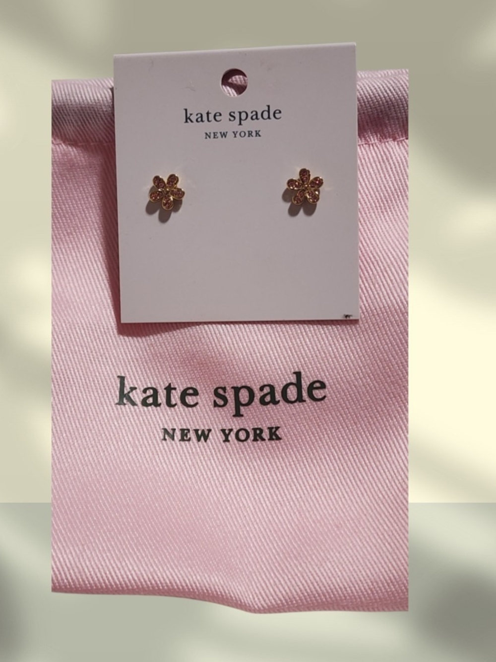 kate spade Gold and Pink Flower Stud Earrings for Kids